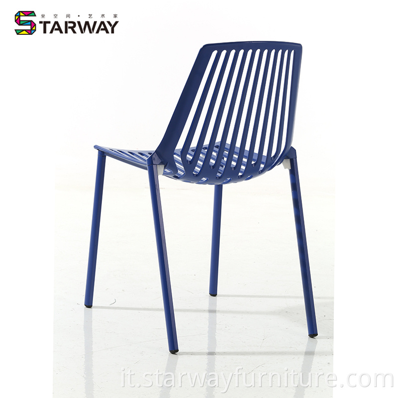 Metal Slat Back Patio Chair